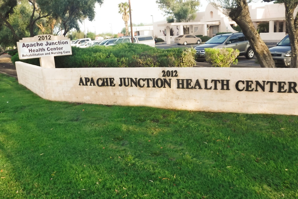 Apache Junction front of facility sign
