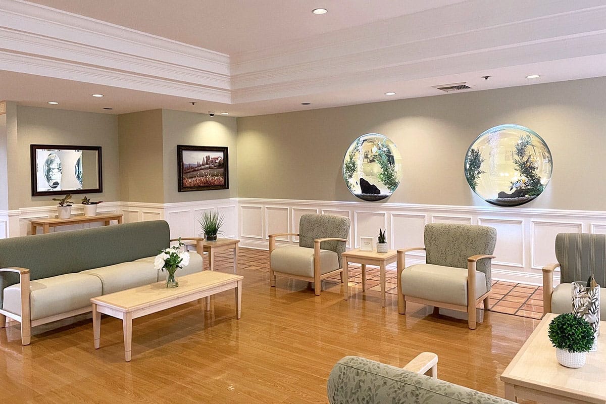 apache junction healthcare center lobby with wood floors and comfortable chairs